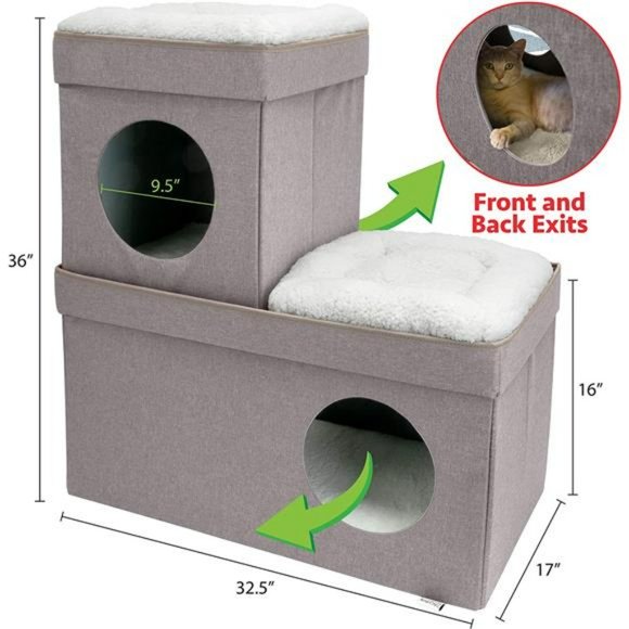 Cat Kitty City Large Stackable Tan Cat Condo Cat Cube Cat House Pop